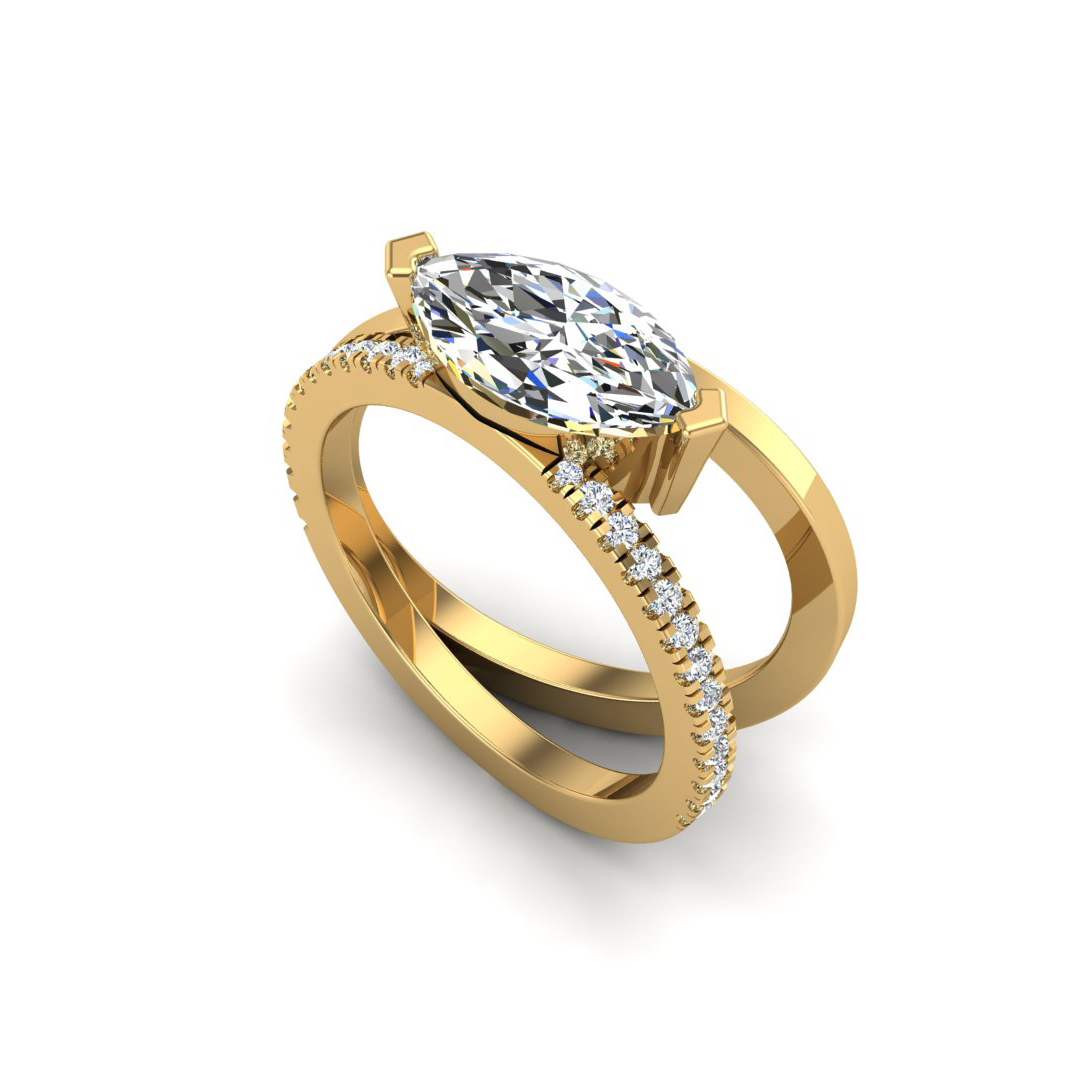 Hattie Split Band Engagement Ring